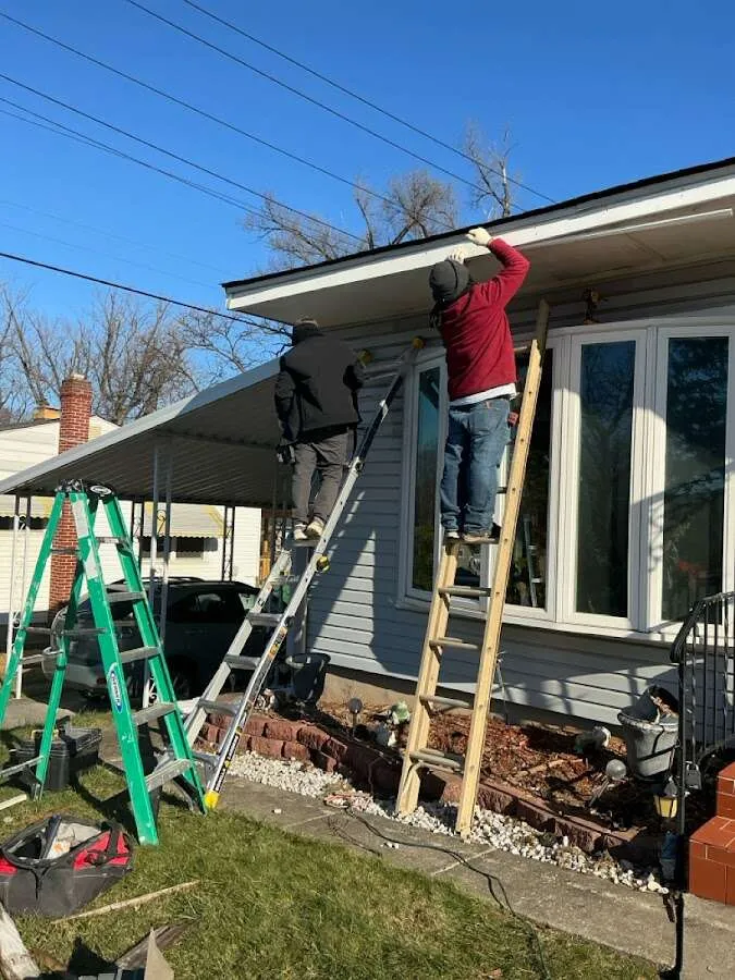 Restoration crew performing exterior repair in Orrville